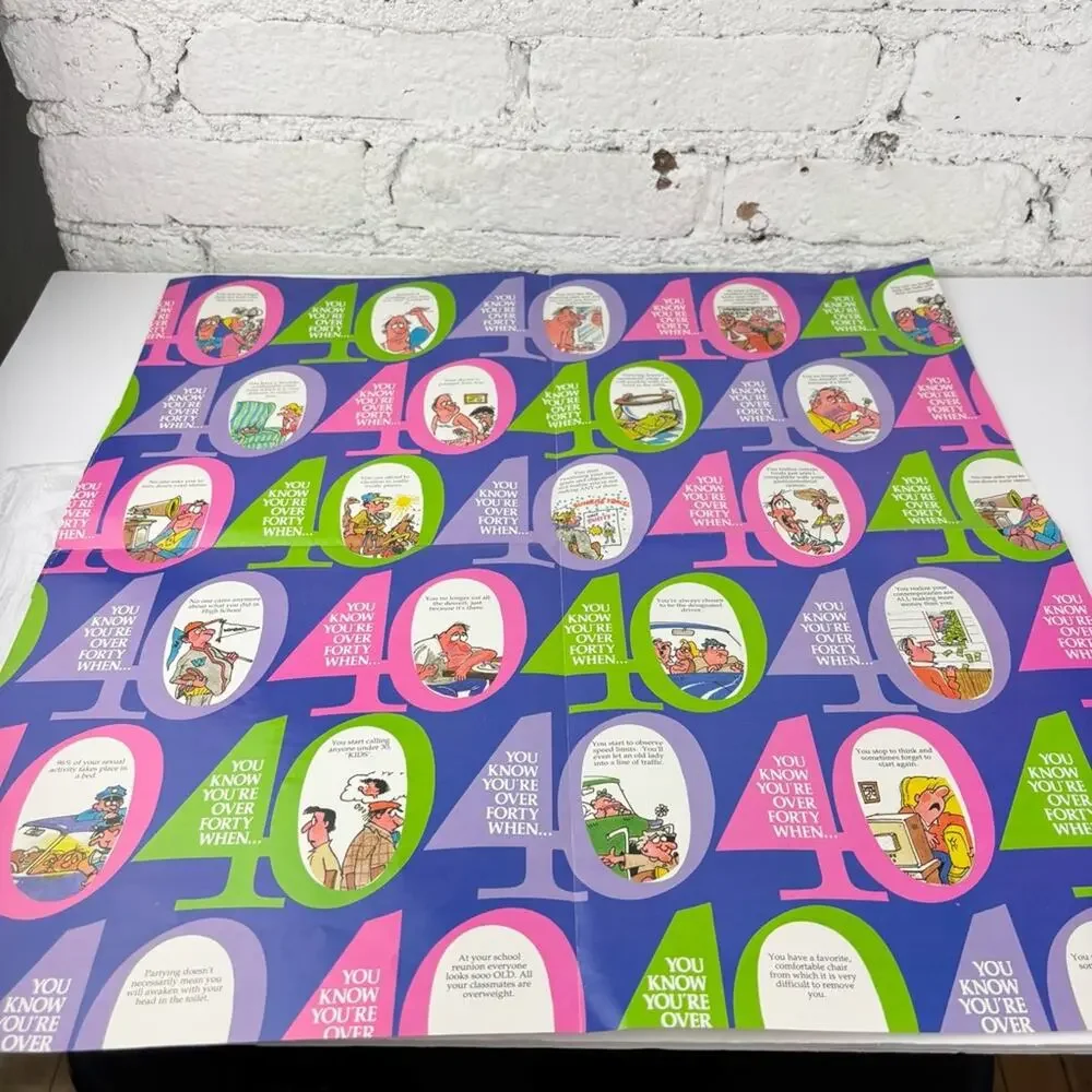 Vintage You Know Your 40 When Wrapping Paper Opened